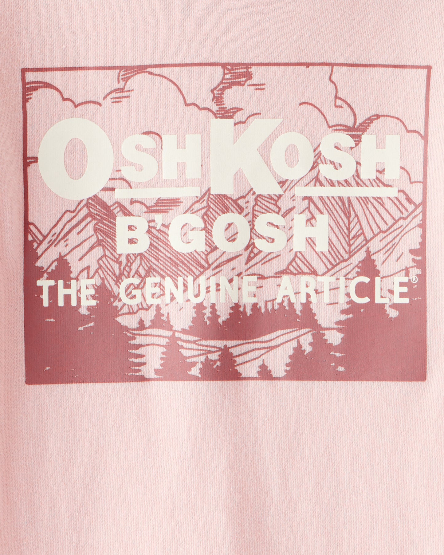Carter's Uşaq Qız Vintage OshKosh B'Gosh Uzun Tənəkəli Qrafik Köynək - Çəhrayı