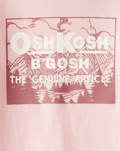 Carter's Uşaq Qız Vintage OshKosh B'Gosh Uzun Tənəkəli Qrafik Köynək - Çəhrayı