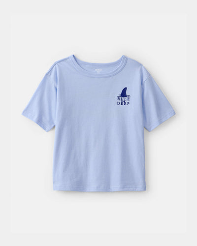 OshKosh B'gosh Oğlan Köpəkbalığı Okean Həyatı Qrafik Köynək - Mavi