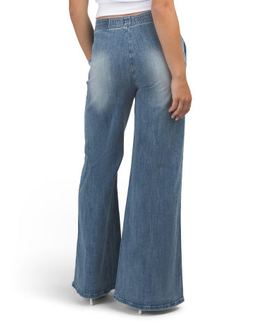 SAIGE DENIM Elastik Belli Cins Şalvar