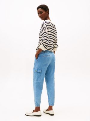 Tommy Hilfiger Kəmərli Kargo Joqger, Açıq Yuma Chambray