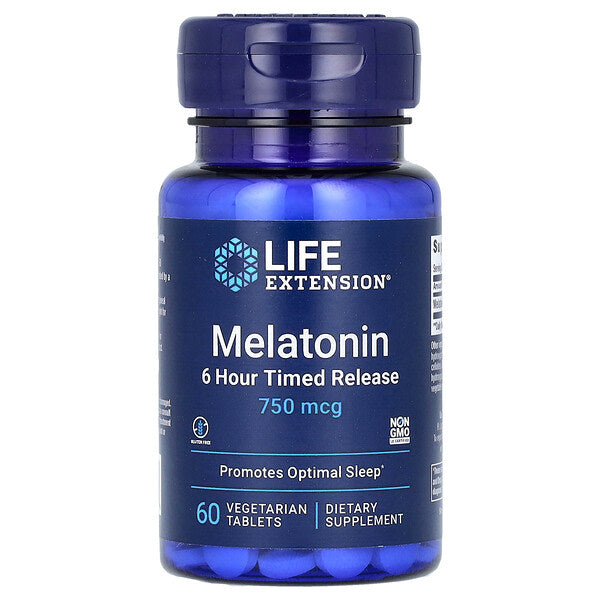 Life Extension Melatonin 6 Saatlıq Gecikmiş Salınım 750 Mcg 60 Veqetaryan Tablet