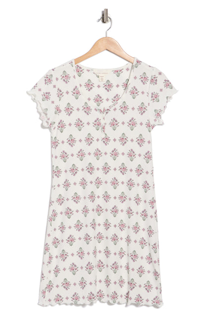 Laura Ashley Print Rib Gecə Köynəyi