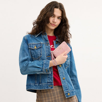 Coach Corner Zip Cüzdanı İmza Denim