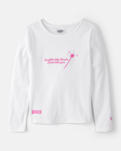 OshKosh B'gosh Qız Uşaq Wicked Glinda Ribli Bluzka - Ağ