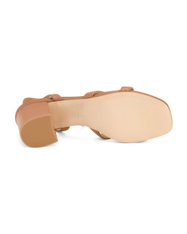 LK BENNETT İspaniyada İstehsal Edilmiş Dəri Ena Oloid Blok Topuqlu Formal Sandal