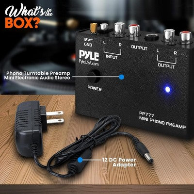 Pyle Phono Turntable Preamp Mini Elektronik Audio Stereo Preamplifier RCA Girişli PP777