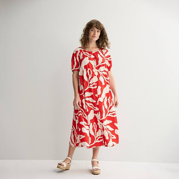 Qadın Sonoma Goods For Life® Düymə Bağlamalı Kaftan Maksi Geyim