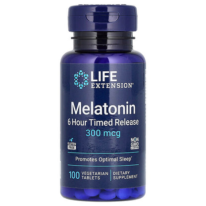 Life Extension Melatonin 6 Saat Gecikmiş Sərbəstləşmə 300 Mcg 100 Vegetarian Tablet