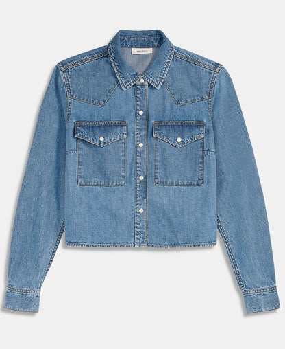 On 34th Qadın Qısaltılmış Denim Western Köynəyi
