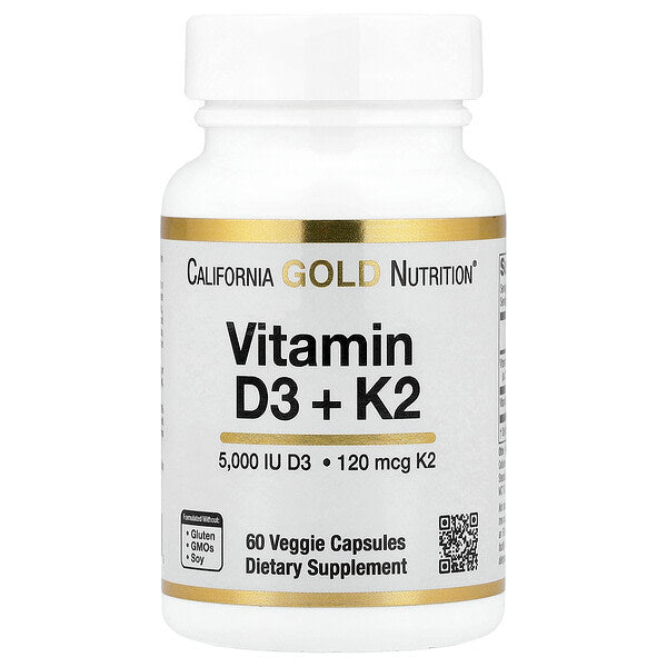 California Gold Nutrition D3 K2 MK-7 60 Bitki Kapsulu
