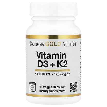 California Gold Nutrition D3 K2 MK-7 60 Bitki Kapsulu