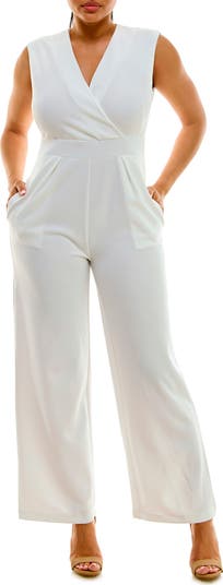 Nina Leonard Surplice V-Neck Geniş Paça Tulum
