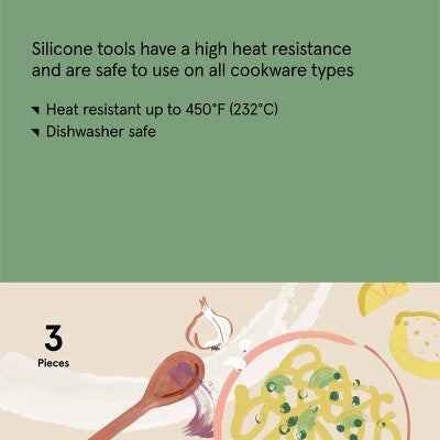 Figmint 3 Ədədli Silikon Mini Spatula Seti - Çoxrəngli Mətbəx Aletləri