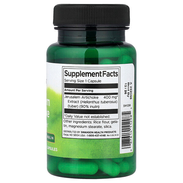 Swanson Vitamins Prebiotik Yerusəlim Arxırçığı 400 Mg 60 Kapsul