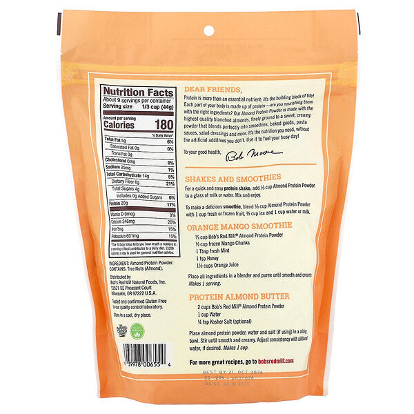 Bob's Red Mill Badam Protein Tozu Glutensiz 14 oz 397 g