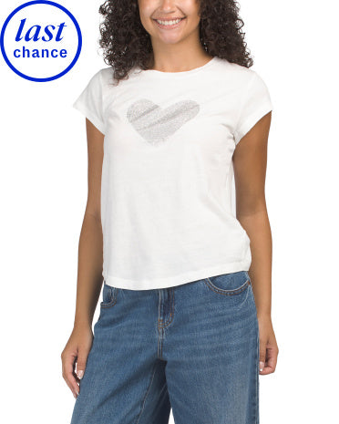 ZADIG &amp; VOLTAIRE Skinny Hc Ürək Rinostone T-shirt
