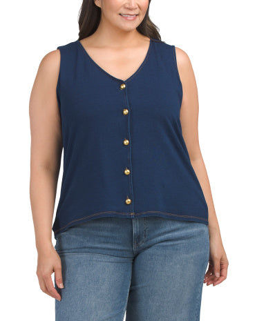 CYRUS Plus Örme Denim Bluzka