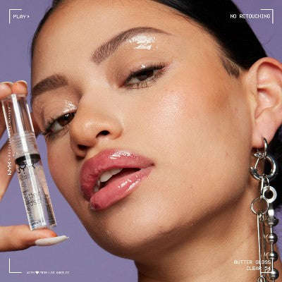 NYX Professional Makeup Butter Lip Gloss - 54 Şəffaf - 0.27 fl oz: Parlaqlıq Artıran, Dodaq Makyajı, Tüp YoxYox