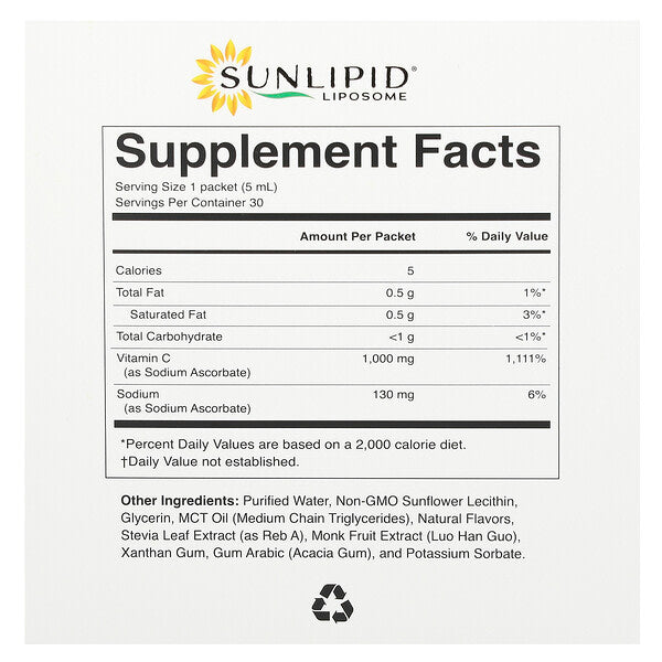 Sunlipid Liposomal C Vitamini MCT Yağı ilə 30 Paket 5ml