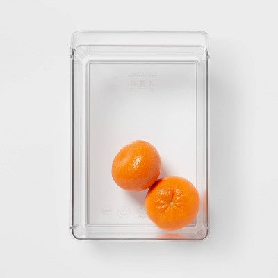 Brightroom Kiçik Geniş Soyuducu və Pantri Təşkilatçı Qabı - Şəffaf Mətbəx Saxlama, Dondurmaçı Üçün Təhlükəsiz, 10.5"x6.94"