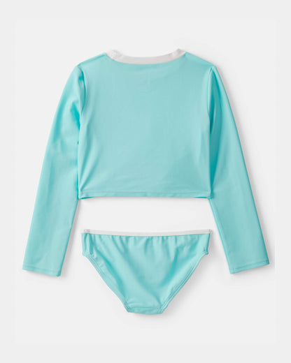 Carter's Qız 2-Parçalı Uzun Kollu Rashguard Üzgüçülük Dəsti - Firuzəsi