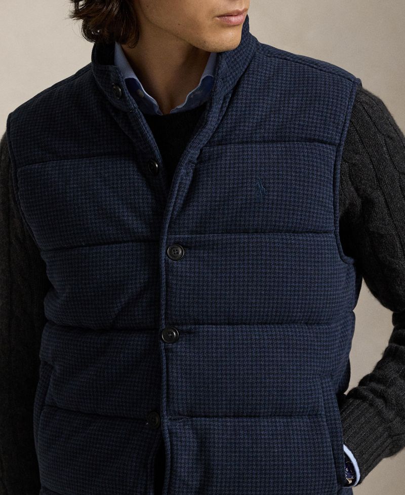 Polo Ralph Lauren Kişi Şəbəkə Naxışlı Qısa Yaxalı Jilet