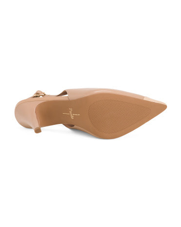 LINEA PAOLO Leather Niyka Slingback Topuqlu Ayaqqabı