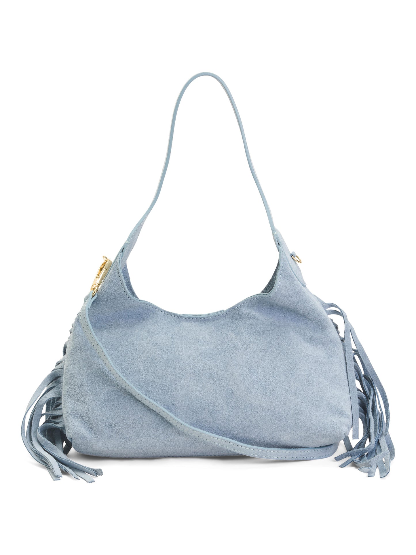ISADORA İtalyada İstehsal Olunmuş Süet Mini Hobo Çanta Fringed Kənarla