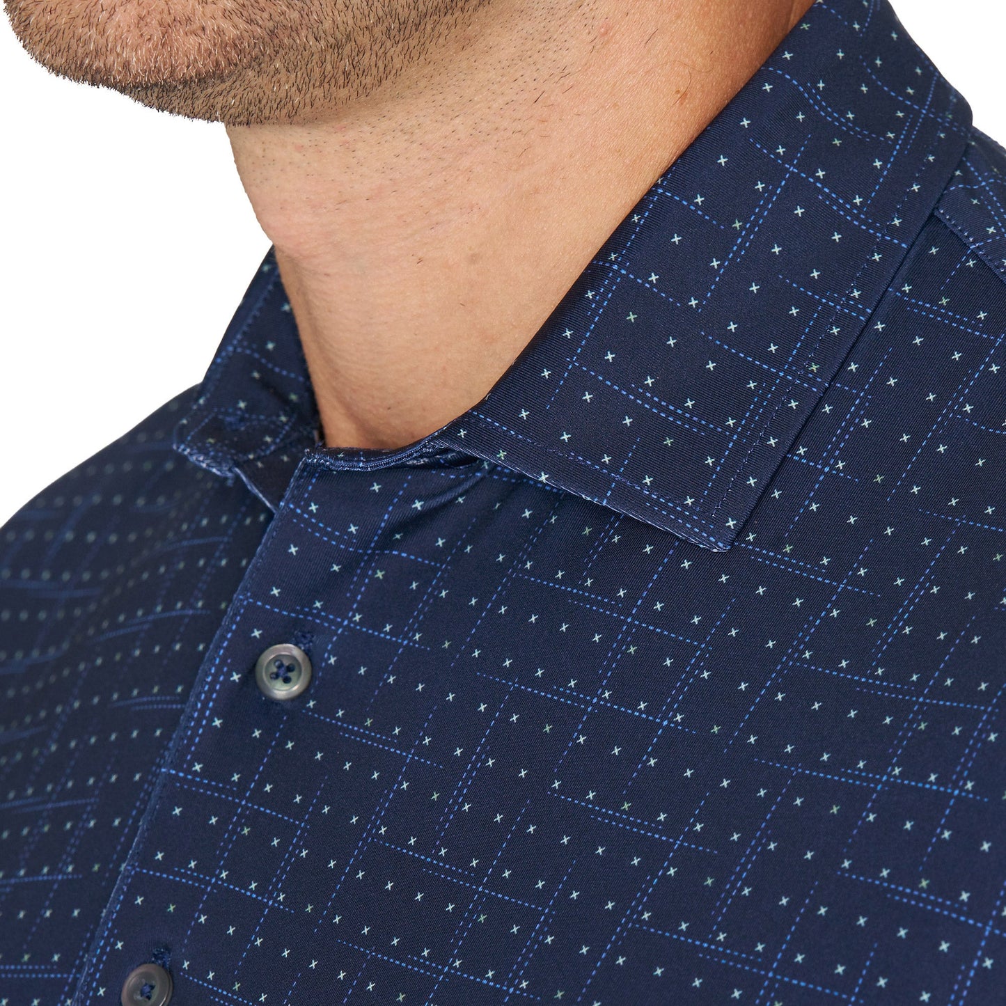Greg Norman Kişi ML75 Stretch Polo Köynəyi, Mavi