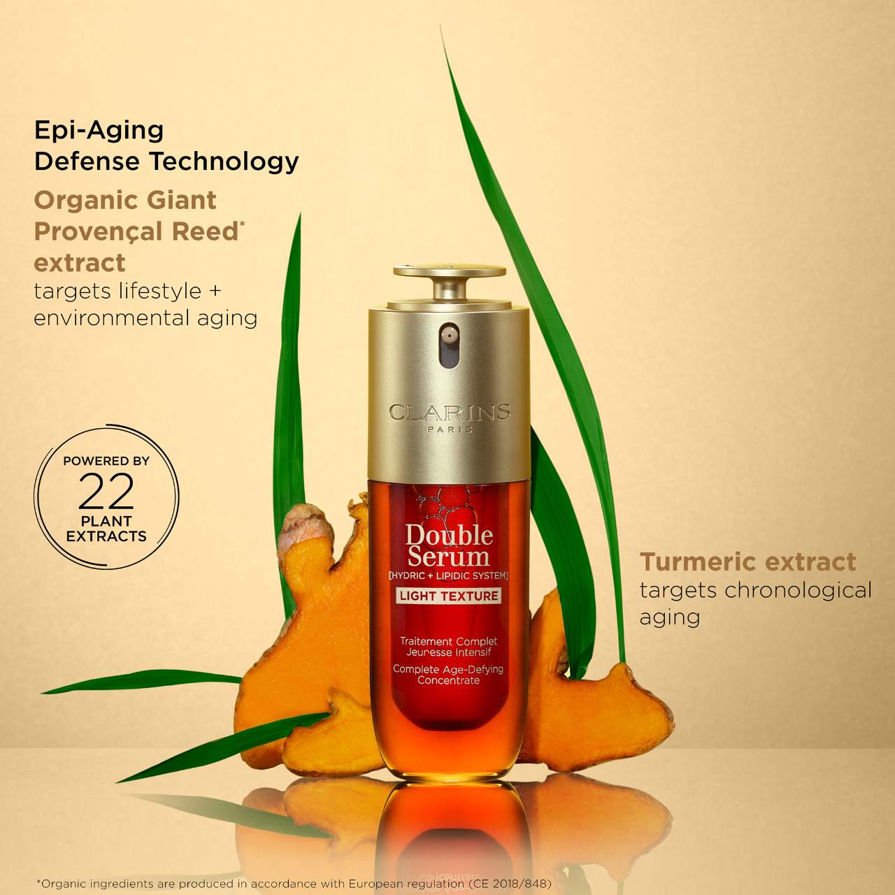 Clarins DOUBLE SERUM® Yüngül Teksturası Sıyırma, Parlaqlıq Artırma və Məsamələri İncelətmə