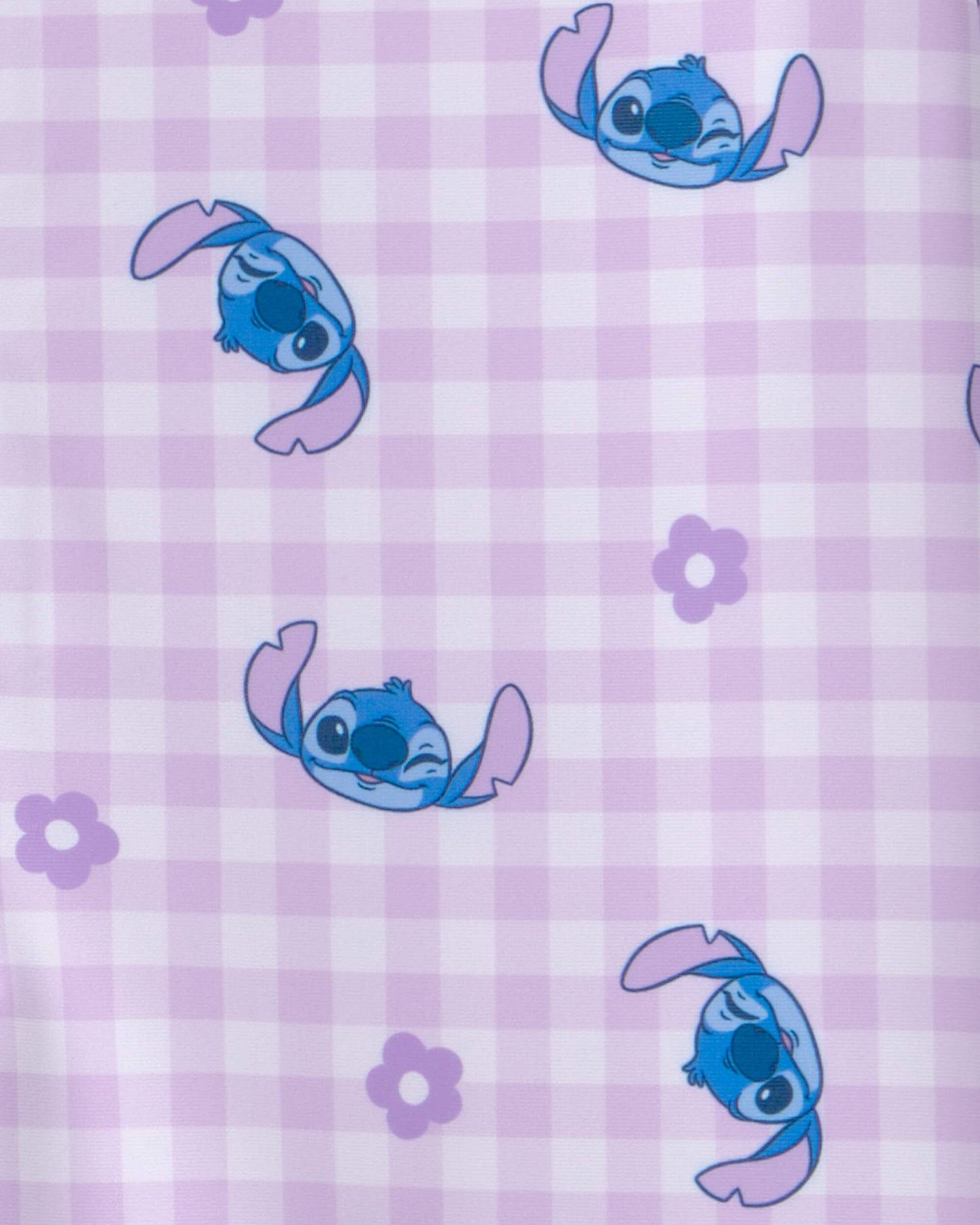 Carter's Qız Disney© Lilo & Stitch Kareli 1 Parçalı Rashguard Geyim - Bənövşəyi/Mavi