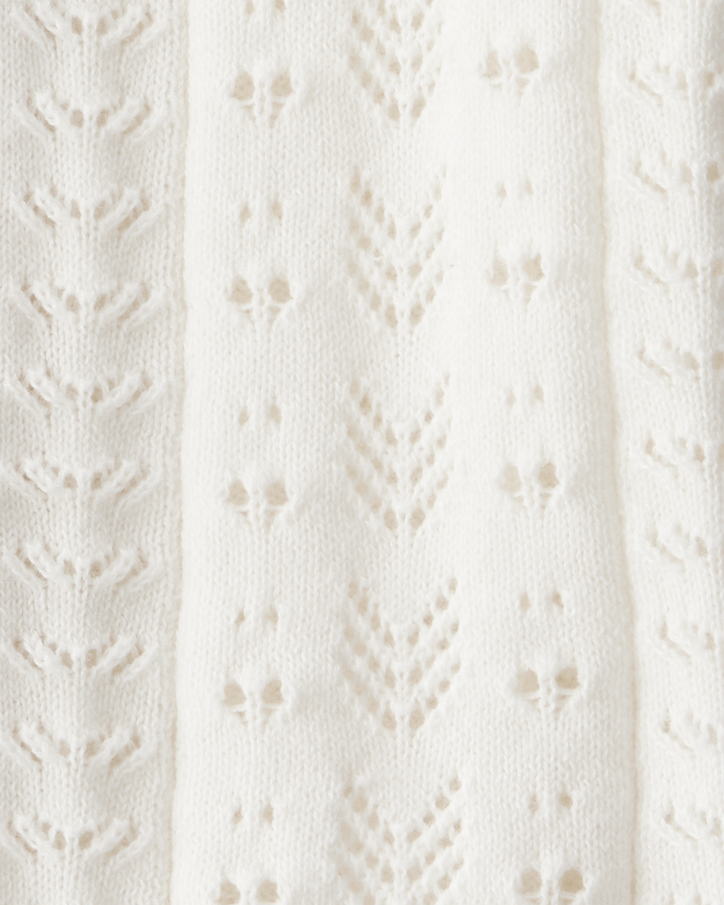 OshKosh B'gosh Qız Uşaq Pointelle Düymələ Tərs Yakalı Kardiqan - Fil Dişi