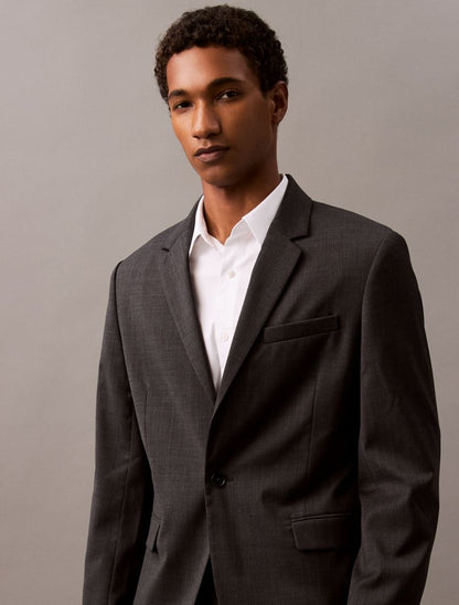 Calvin Klein Yun Qarışığı Tək Cərgəli Blazer