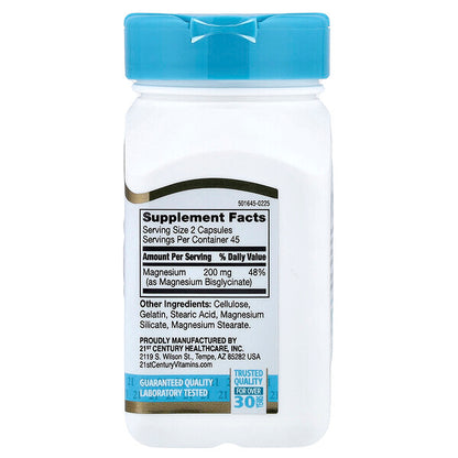 21st Century Chelated Magnesium Glycinate 90 Kapsul 100 Mg
