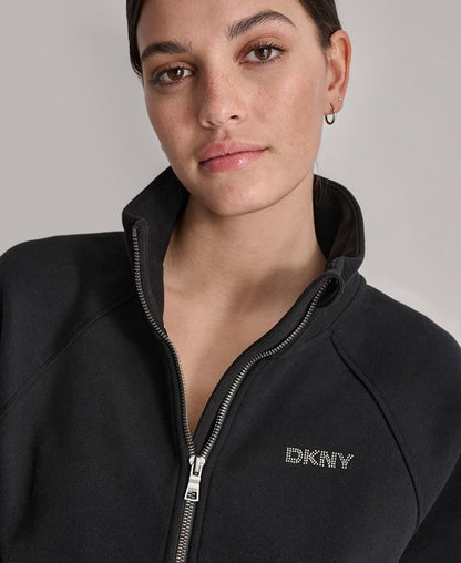 DKNY Sport DKNY Qadın Cıvata Logolu Yarım Fermuar Sweatshirt