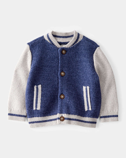 OshKosh B'gosh Körpə Jersey Toxuması Varsity Düymə-Aşağı Sviter - Tənəvvür YoxYox
