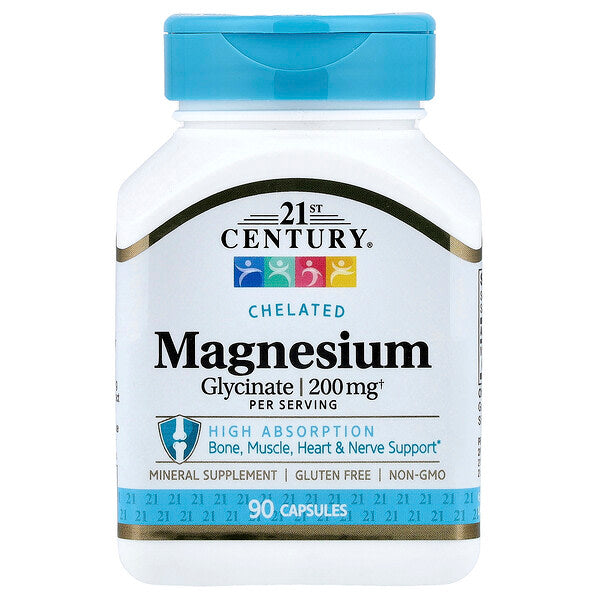 21st Century Chelated Magnesium Glycinate 90 Kapsul 100 Mg