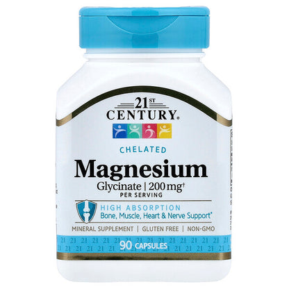 21st Century Chelated Magnesium Glycinate 90 Kapsul 100 Mg