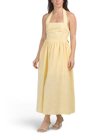 FAMOUS BRAND Kətan Qarışımlı Halter Maxi Geyimi