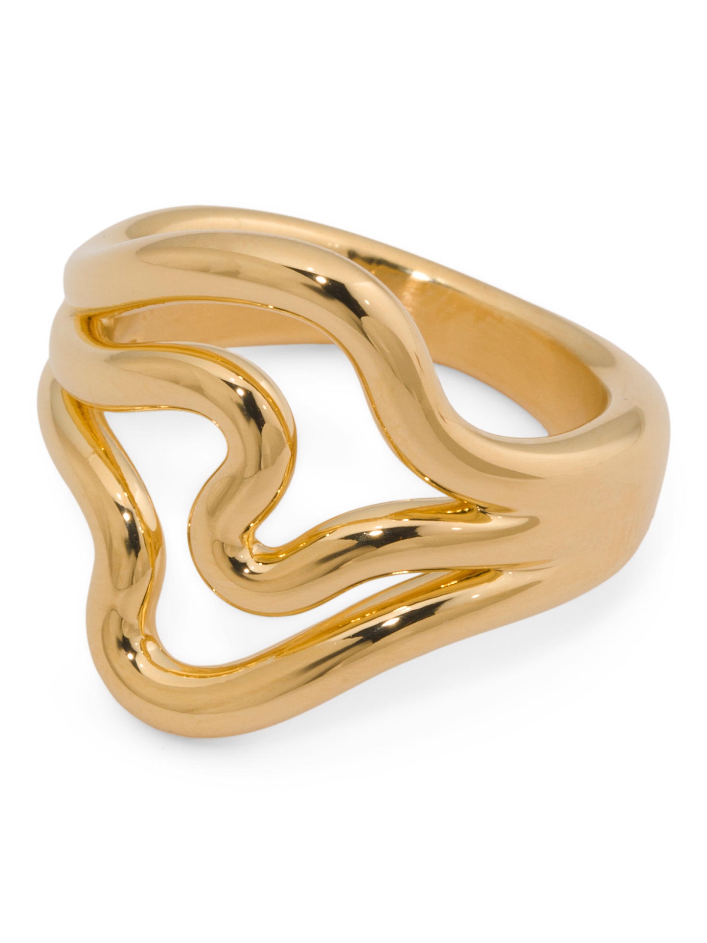 MILOR GOLD İtaliyada Hazırlanmış 14kt Qızılı Dalğa Dizaynlı Üzük