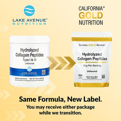 California Gold Nutrition Hidrolizə Kollagen Peptidləri Tip I III Ləzzətsiz 200g