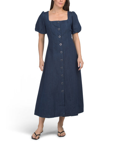 Qısa Səliqəli Denim Maxi Geyim
