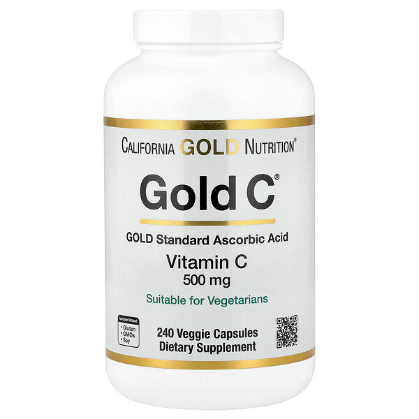 California Gold Nutrition Gold C USP Səviyyəsi C Vitamini 500mg 240 Bitki Kapsulu
