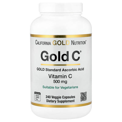 California Gold Nutrition Gold C USP Səviyyəsi C Vitamini 500mg 240 Bitki Kapsulu