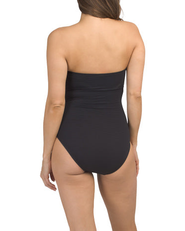 Island Cays V-Yaxalı Bandeau Tərzi Bir Parçalı Paltaryası