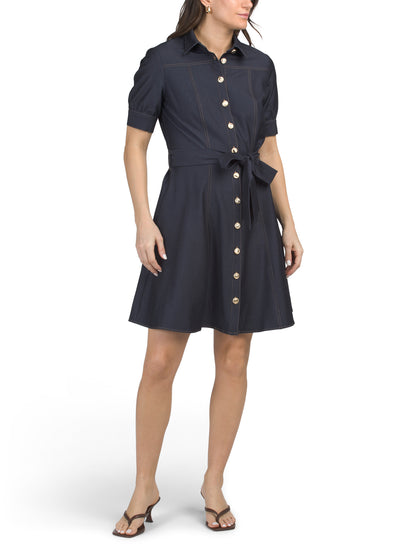 NANETTE NANETTE LEPORE Düymə Əsaslı Stretchli Denim Mini Geyim
