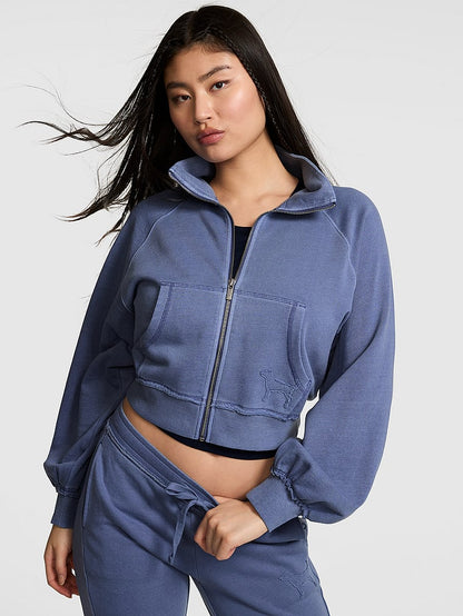 PINK Campus Terry™ Mock-Neck Full-Zip Sweatshirt