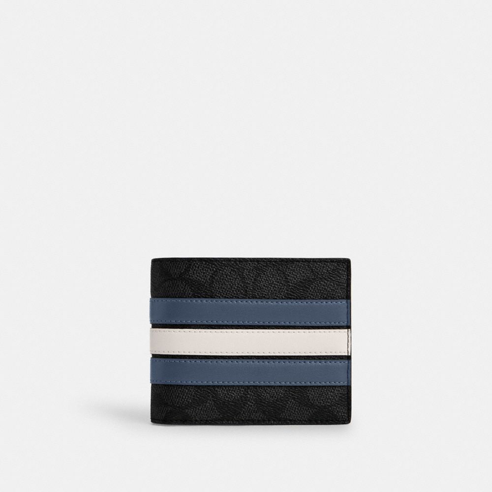 Coach 3-in-1 Cüzdan Signature Canvas Varsity Zolaqlı