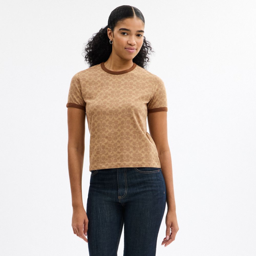 Coach Signature Ringər T-Shirt Üzək Pambıqdan